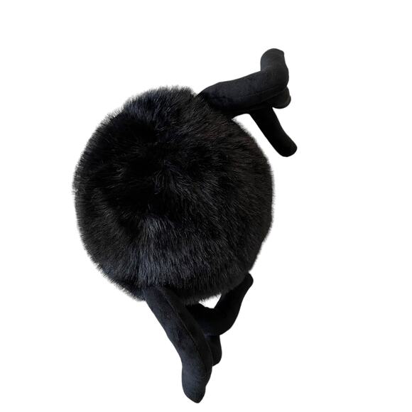 Cynthia Rowley Halloween Spider Pillow Black Faux Fur Spooky NEW - Picture 4 of 7